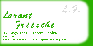 lorant fritsche business card